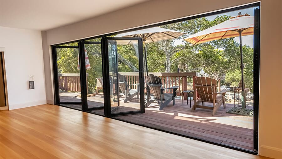 Patio folding double glass door