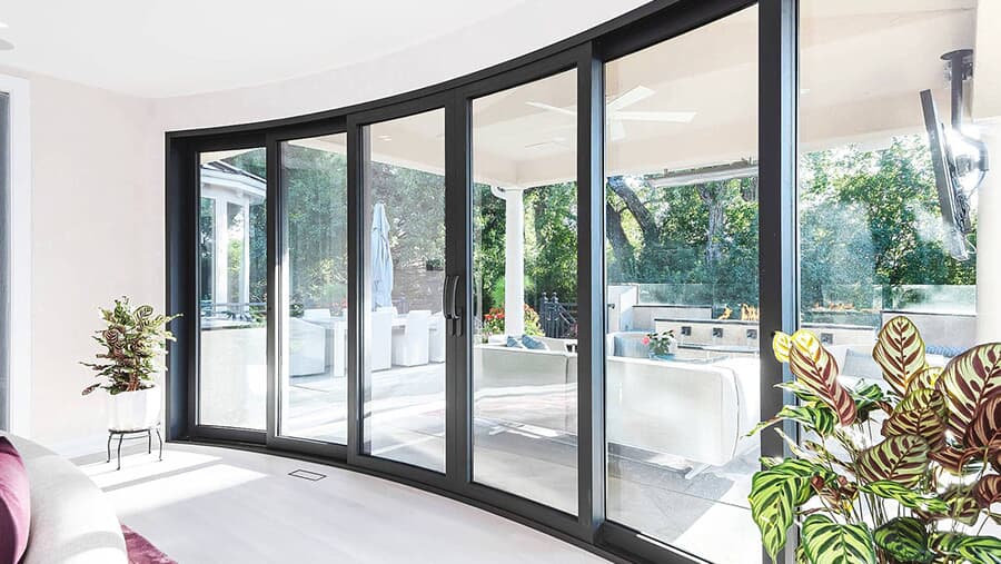 Curved sliding door