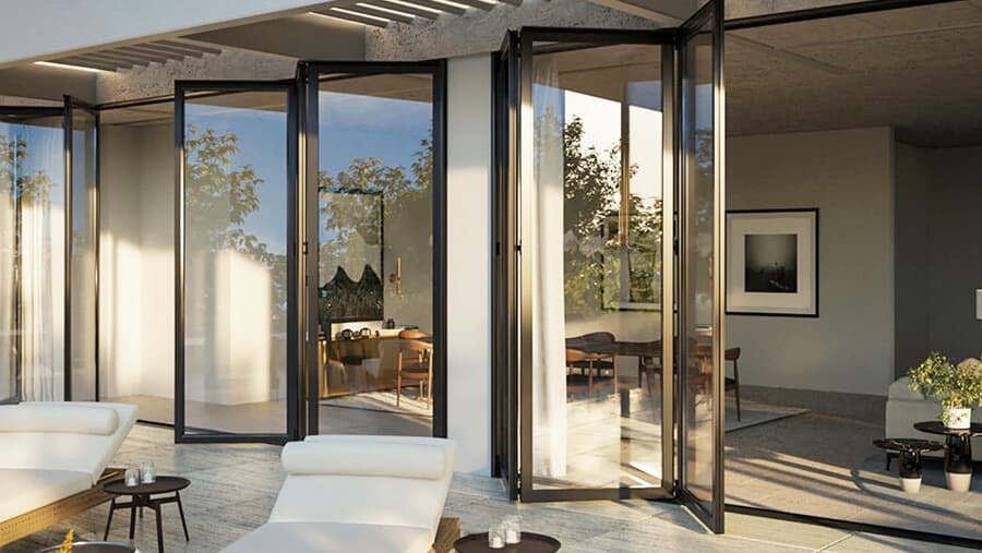 Aluminum folding door