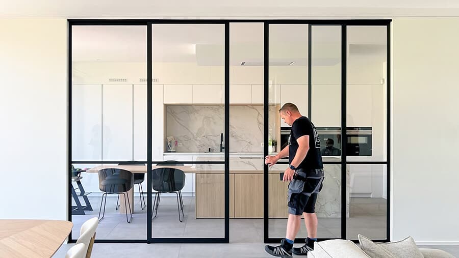 Interior slim slide door