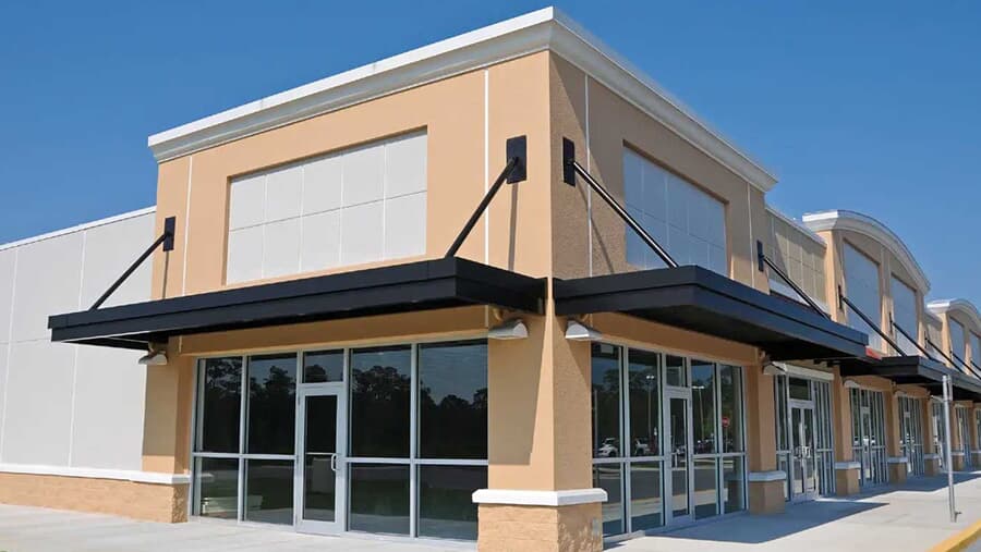 Shop front glass door