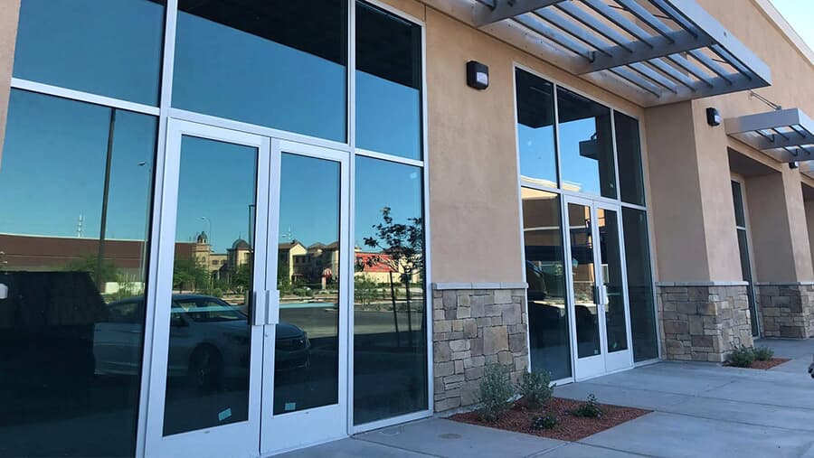 Aluminum storefront door