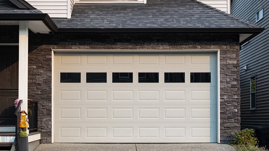 white garage door