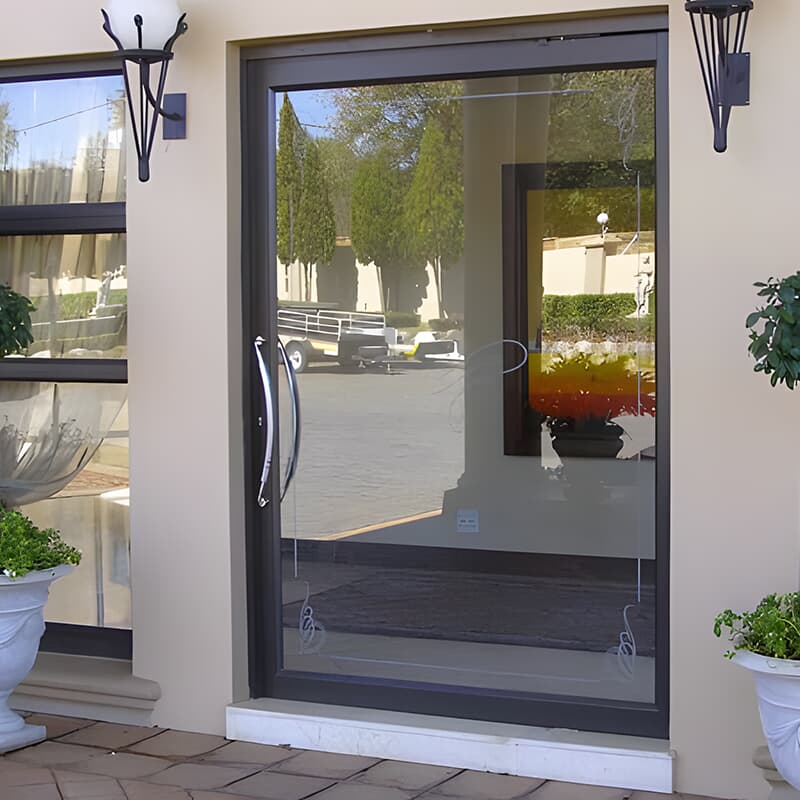 pivot glass door with minimal frame