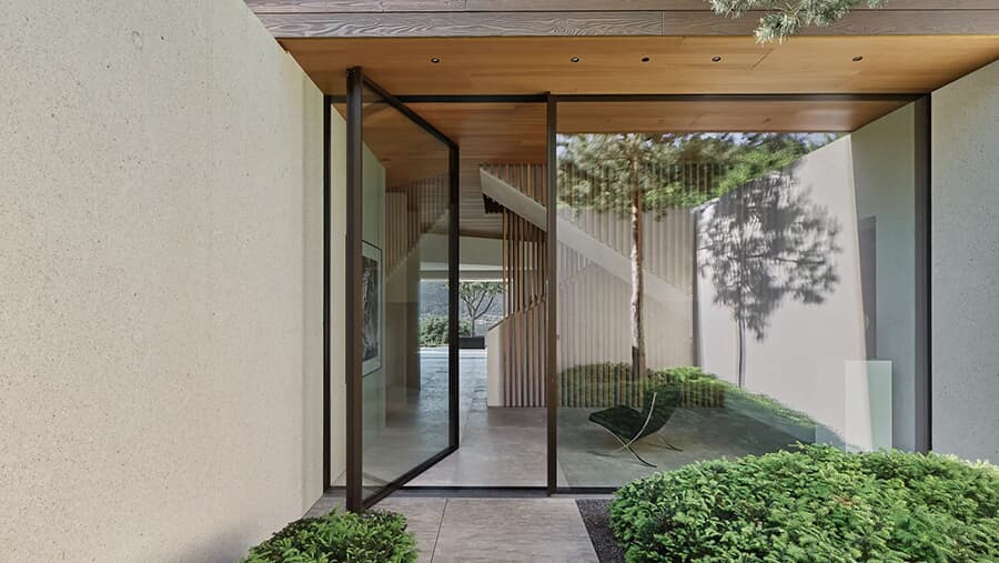 Modern Aluminum Glass Pivot Door