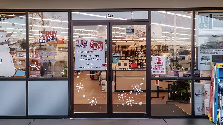 Office Building with Aluminum Glass Storefront Door