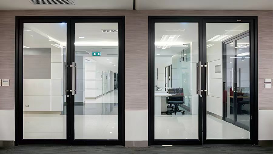 Showroom with Aluminum Storefront Entry Door