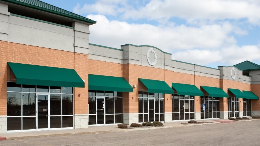 Elegant glass business entrance door