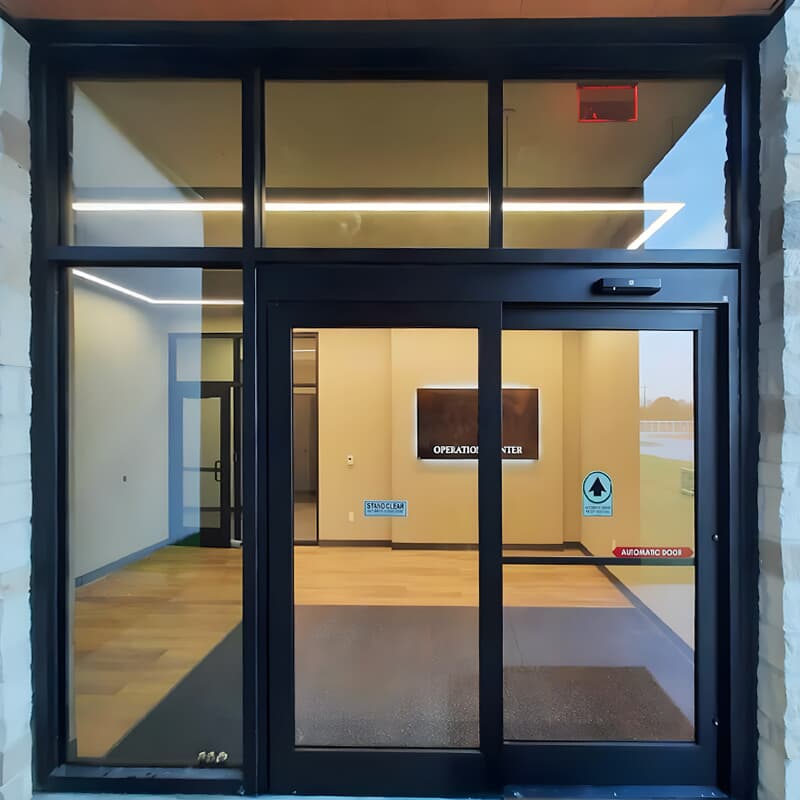Modern aluminum automatic sliding door system