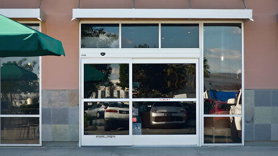 Strong commercial automatic sliding entry door