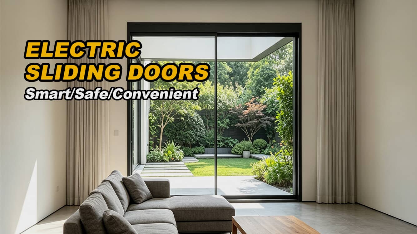Smart Motorized Sliding Glass Door: Minimalist Aluminum Frame & Top-Hung Automatic Sliding System