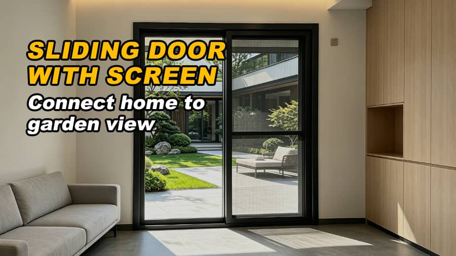 3-Track Aluminum Sliding Door Manufacturer | Custom Glass Patio Door with Insect Screen Panel